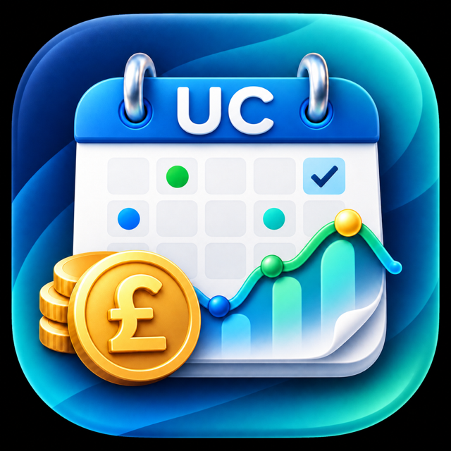 Universal Credit Planner app icon showing a calendar, pound coin and planning chart